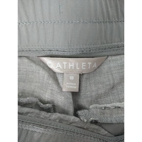 Athleta Cabo Linen Jogger Women's 10 Gray Lightweight 405720-06 - Picture 4 of 9